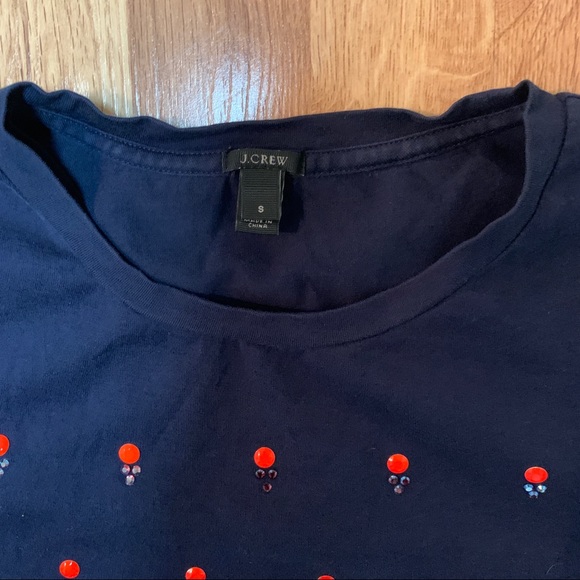 Embellished Dot Tee in Navy - Picture 3 of 7